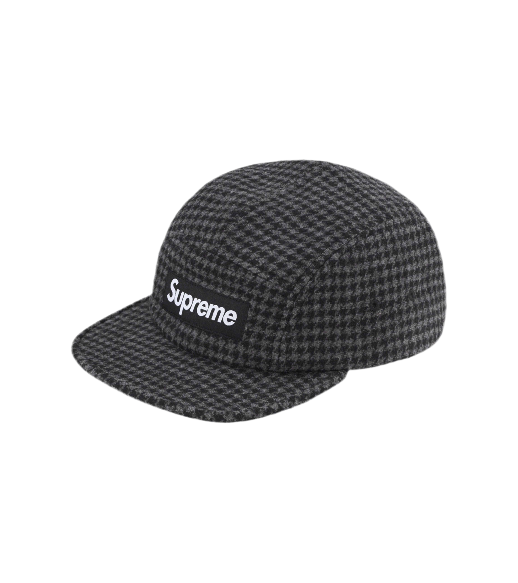 Supreme Houndstooth Wool Camp Cap Black (FW23)