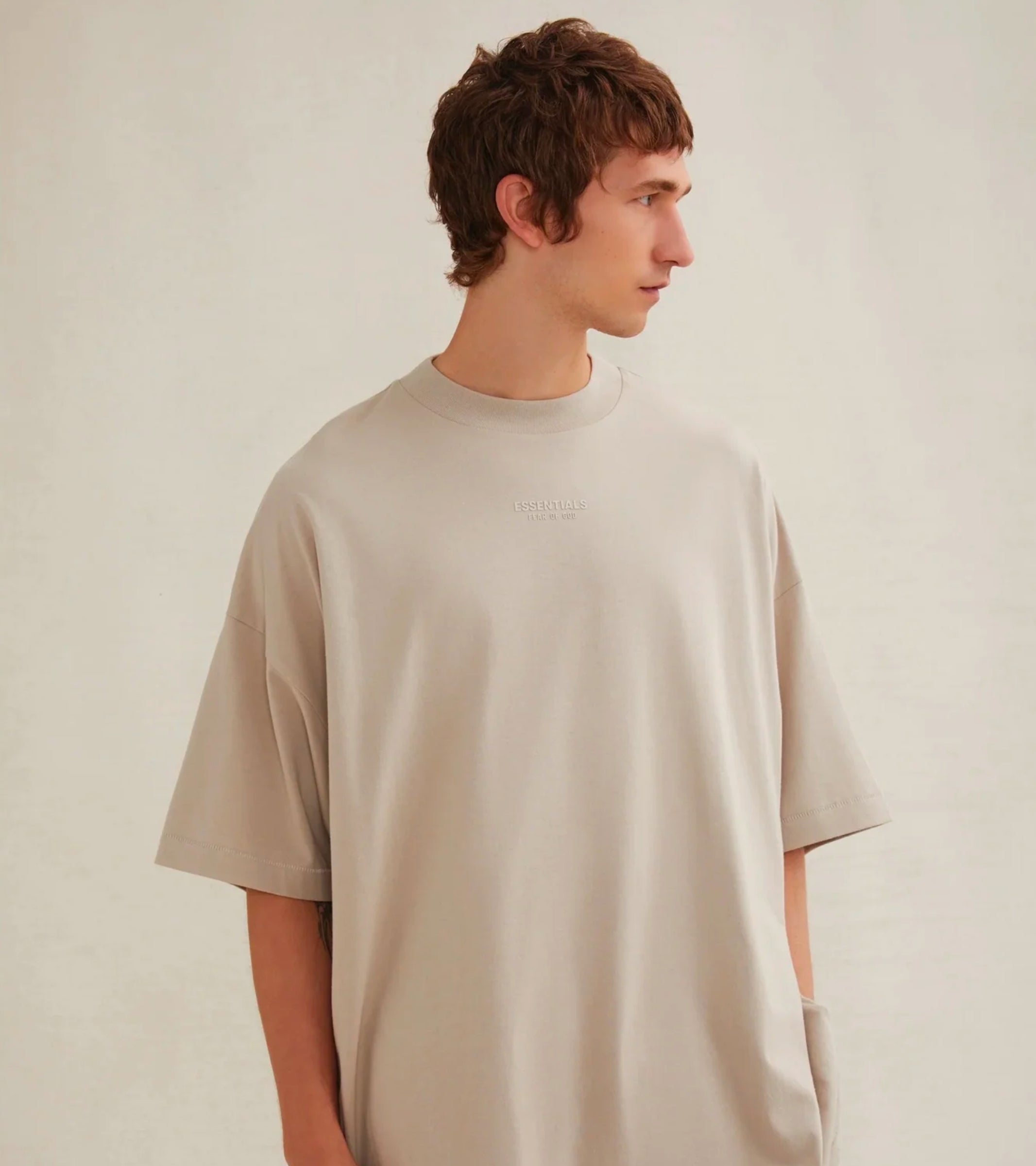 Fear of God Essentials FW23 Core T-shirt Silver Cloud