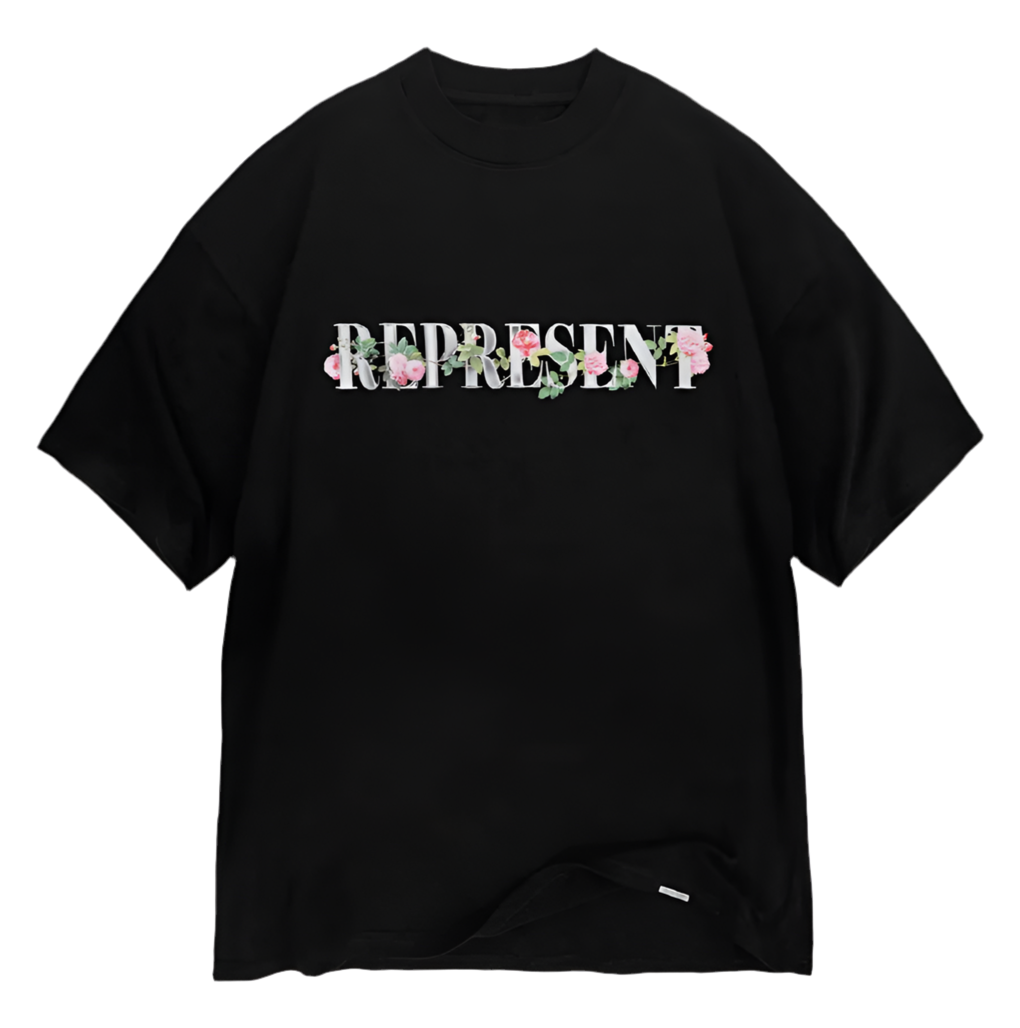 Represent Floral T-Shirt Black