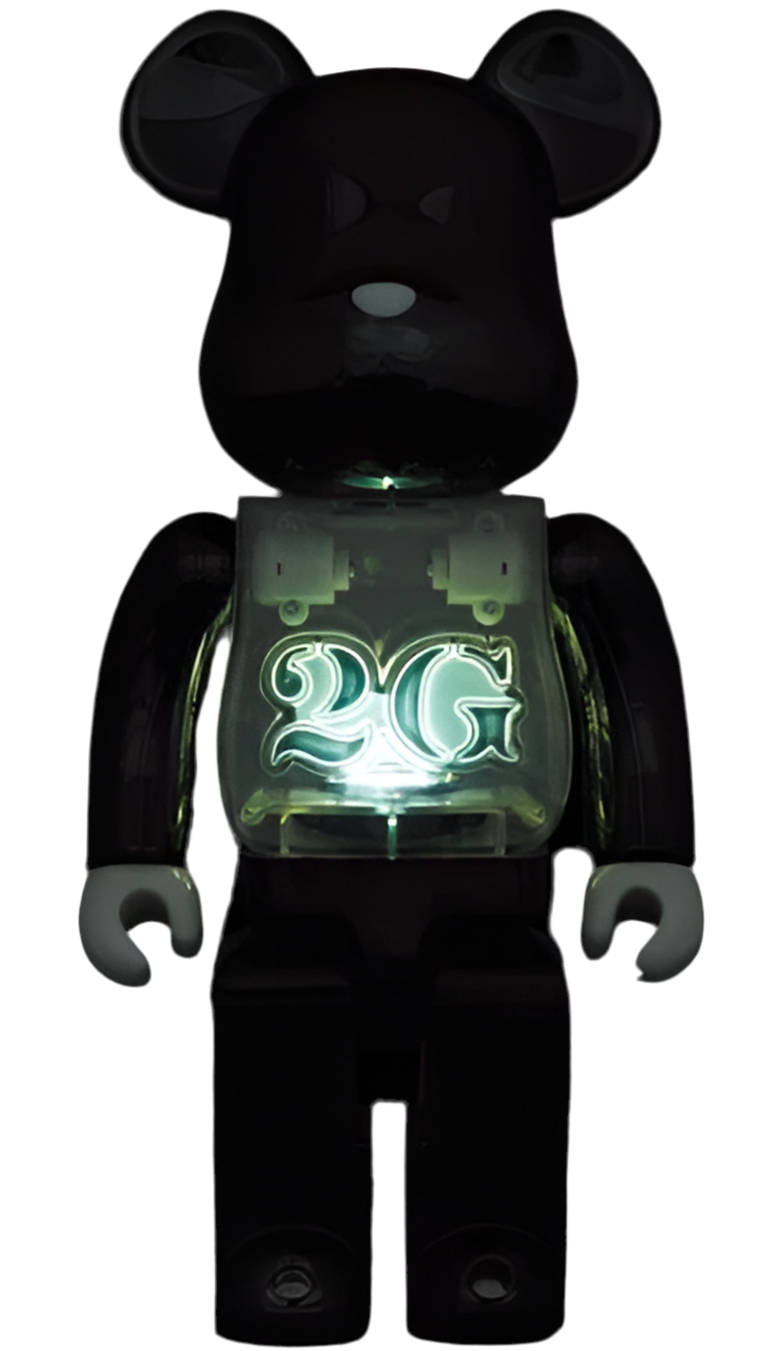 Bearbrick 2G Exclusive 100% & 400% Set Black Chrome