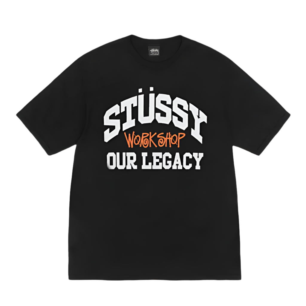 Stüssy x Our Legacy Work Shop Collegiate Pigment Dyed Tee Black (SS24)