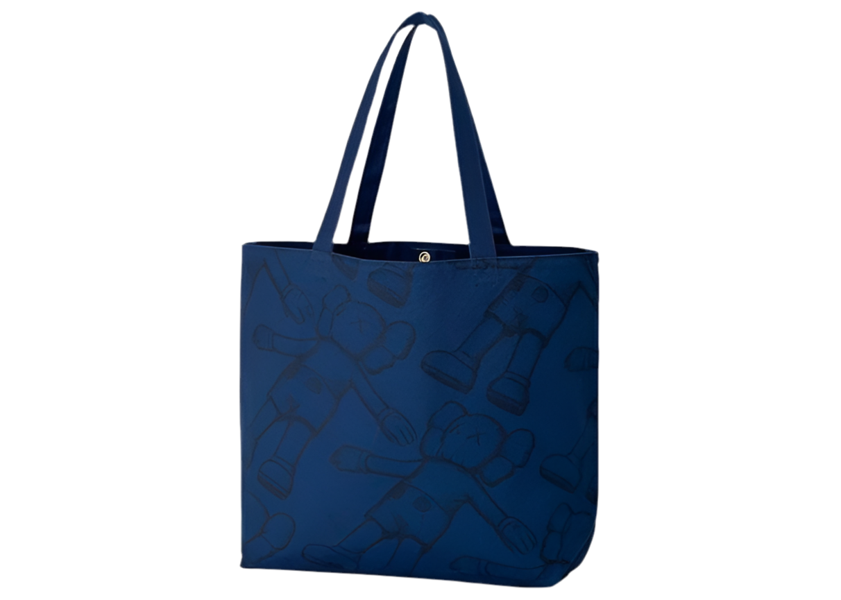 KAWS x Uniqlo All Over Holiday Print Tote Bag Navy