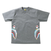 BAPE New Multi Camo Side Shark Relaxed Tee Grey