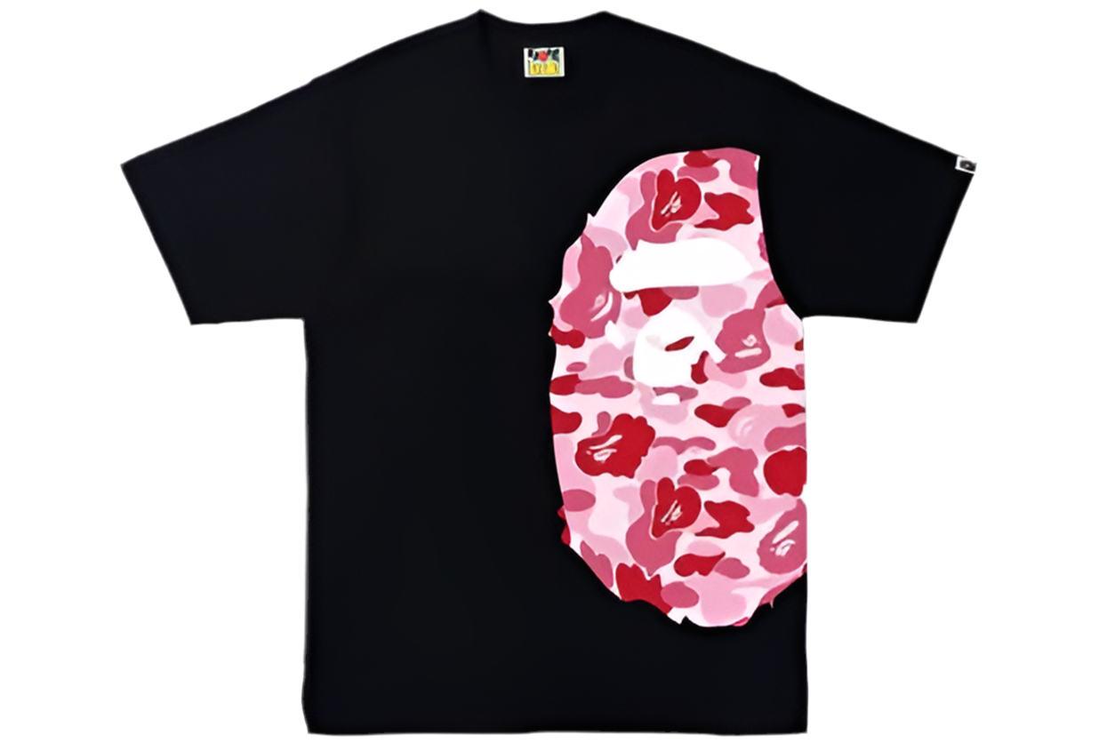 BAPE ABC Camo Single Color Side Big Ape Head Tee (SS22) Black Pink