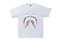 BAPE Grey Camo Shark Tee White