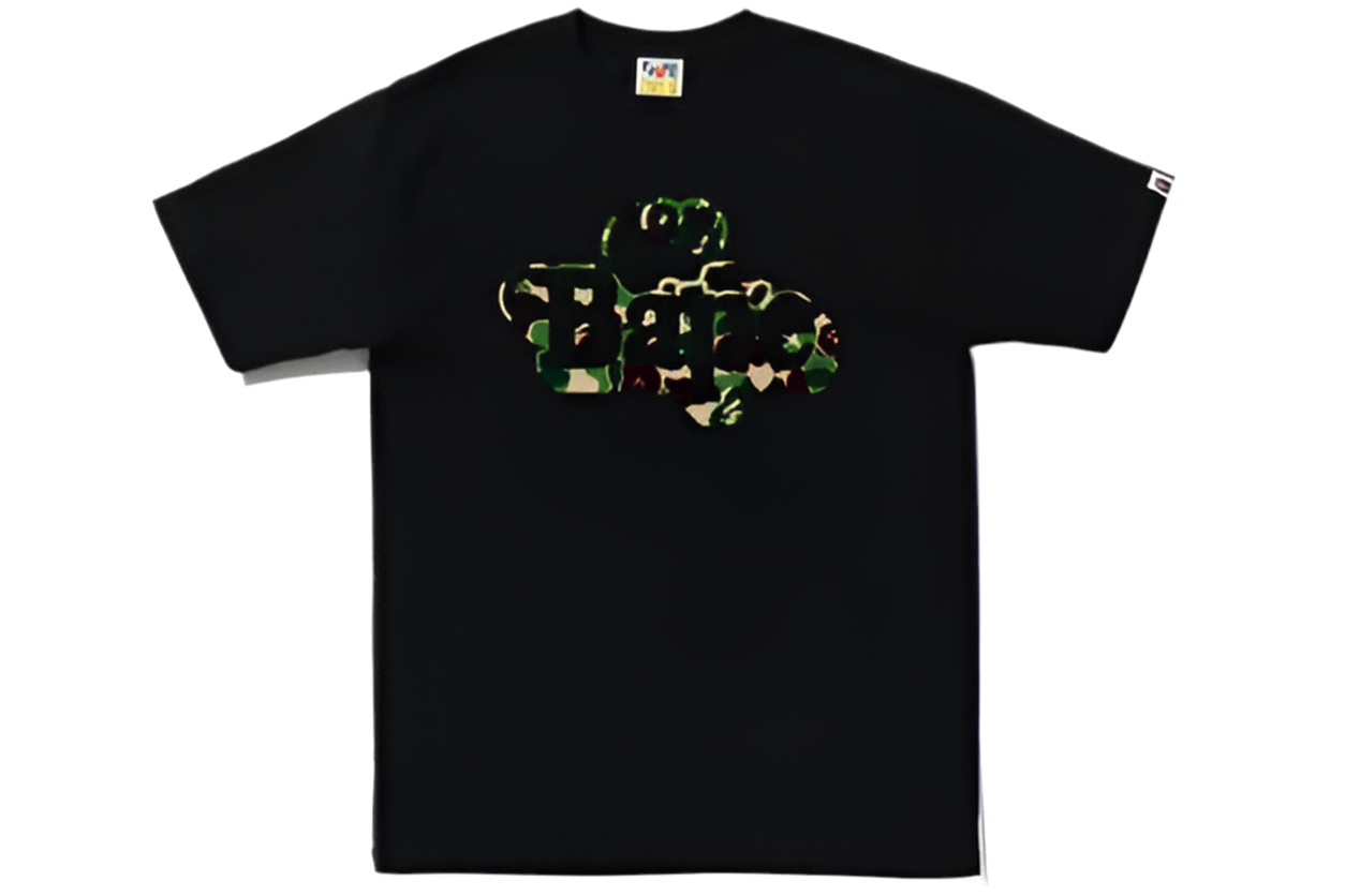 BAPE ABC Camo Milo on Bape Tee Black Green