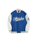 Matcha Story Baseball Jacket Blue White