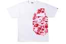 BAPE ABC Camo Single Color Side Big Ape Head Tee White Pink (SS22)
