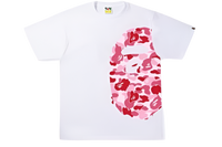 BAPE ABC Camo Single Color Side Big Ape Head Tee White Pink (SS22)