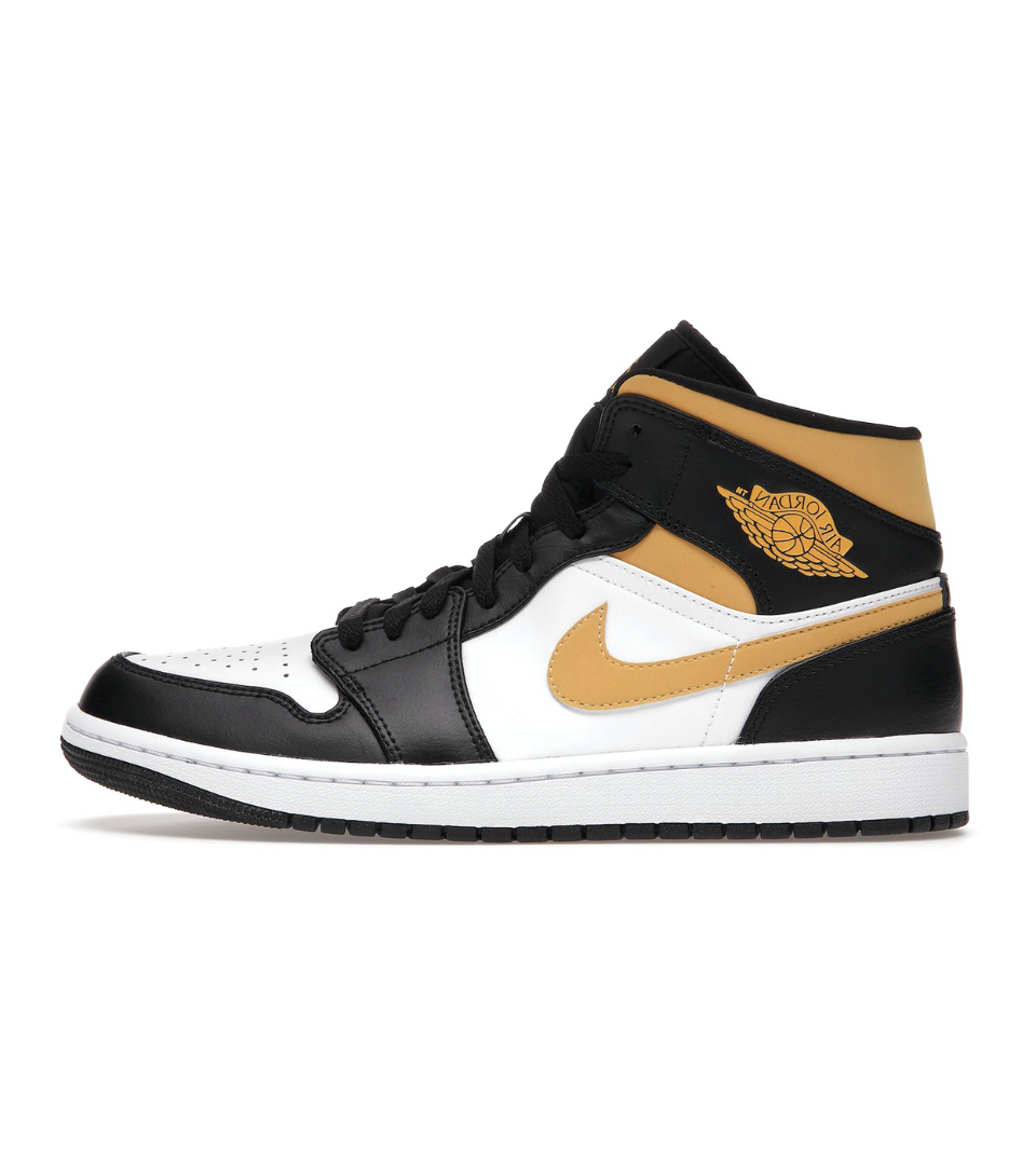 Air Jordan 1 Mid White Pollen Black