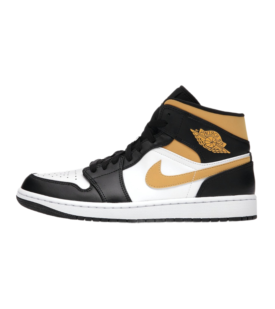 Air Jordan 1 Mid White Pollen Black