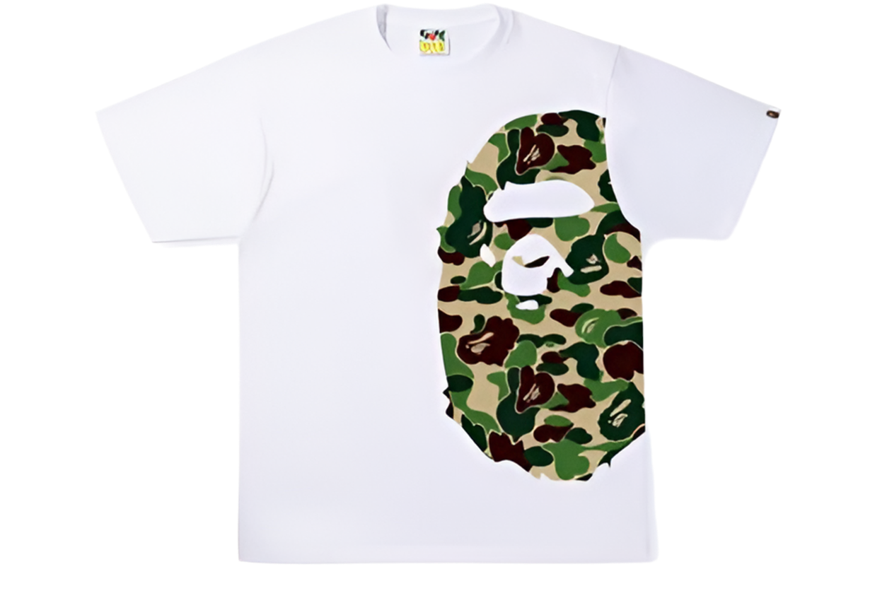 BAPE ABC Camo Single Color Side Big Ape Head Tee White Green (SS22)