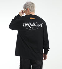 Harsh and Cruel Embroidered Logo Long Sleeve Black