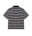 Matcha Story Stripe Polo-Shirt Black White