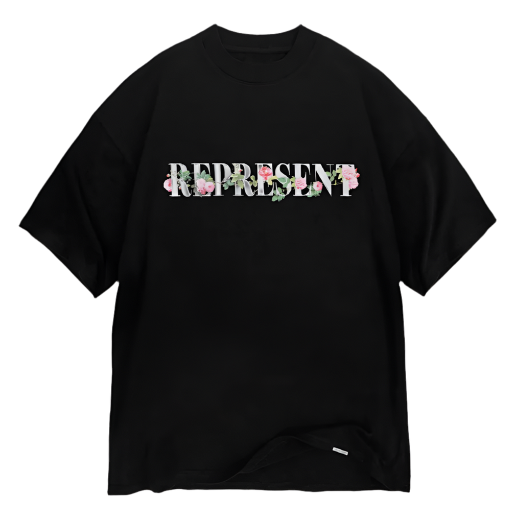 Represent Floral T-Shirt Black