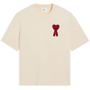 Ami Paris Ami De Coeur Patch T-Shirt Beige