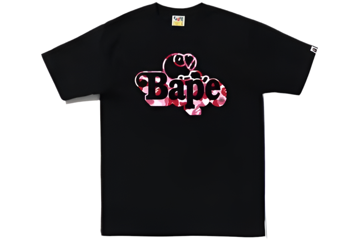 BAPE ABC Camo Milo on Bape Tee Black Pink