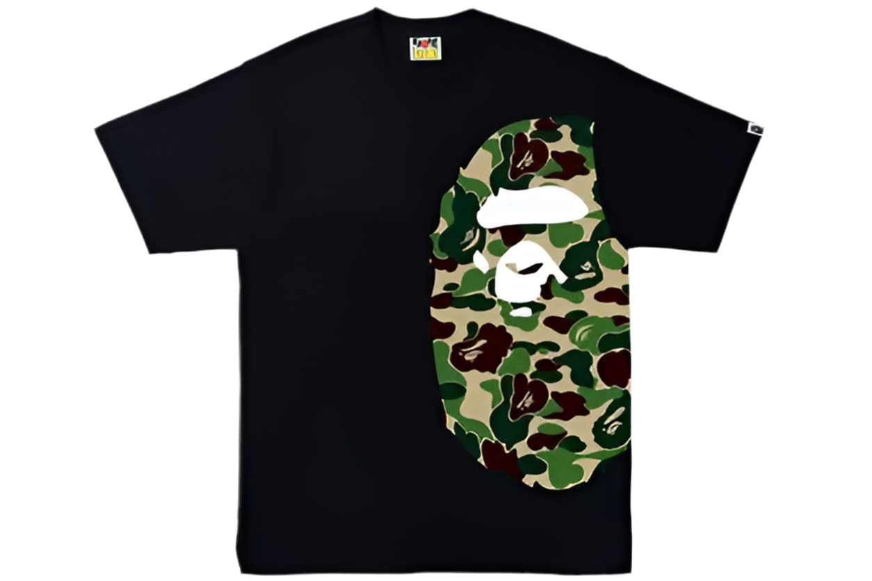 BAPE ABC Camo Single Color Side Big Ape Head Tee Black Green (SS22)