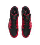 Air Jordan 1 Low Reverse Bred Pebbled Swoosh
