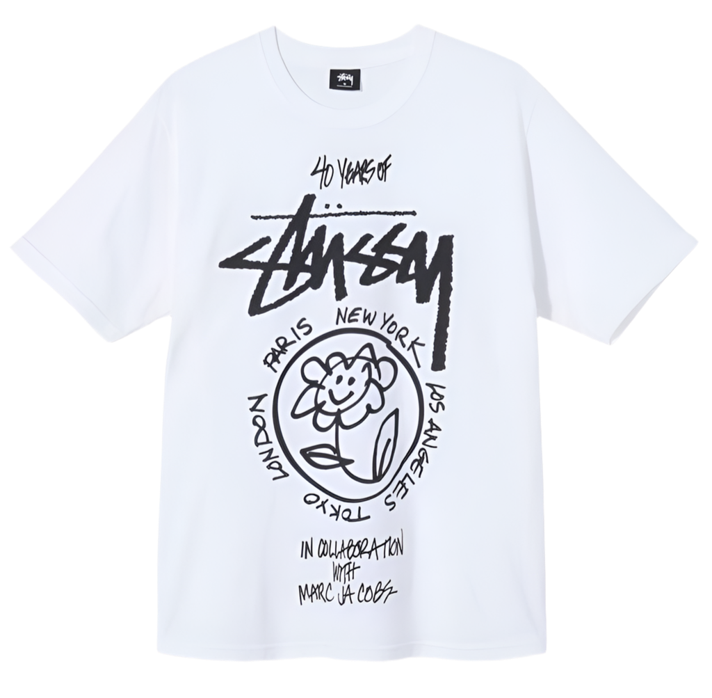 Stussy x Marc Jacobs World Tour Collection T-shirt White (FW20)
