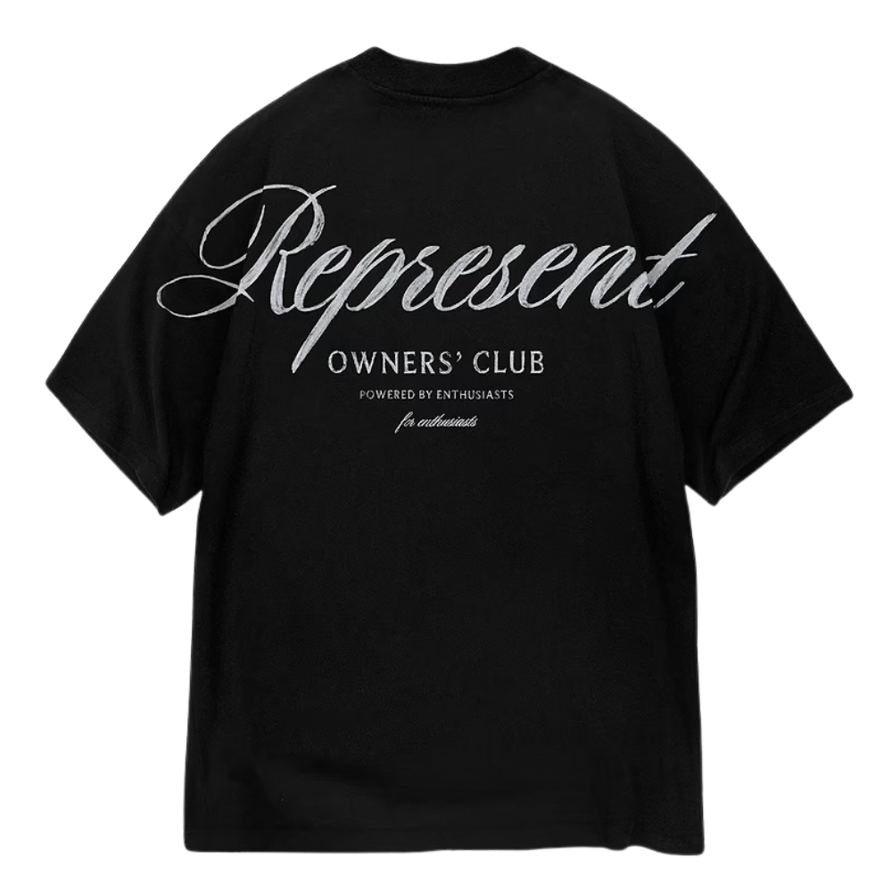 Represent Owners Club Script T-Shirt Black