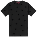 McQ Alexander McQueen Flocked Swallow Darkest Black T-Shirt Black