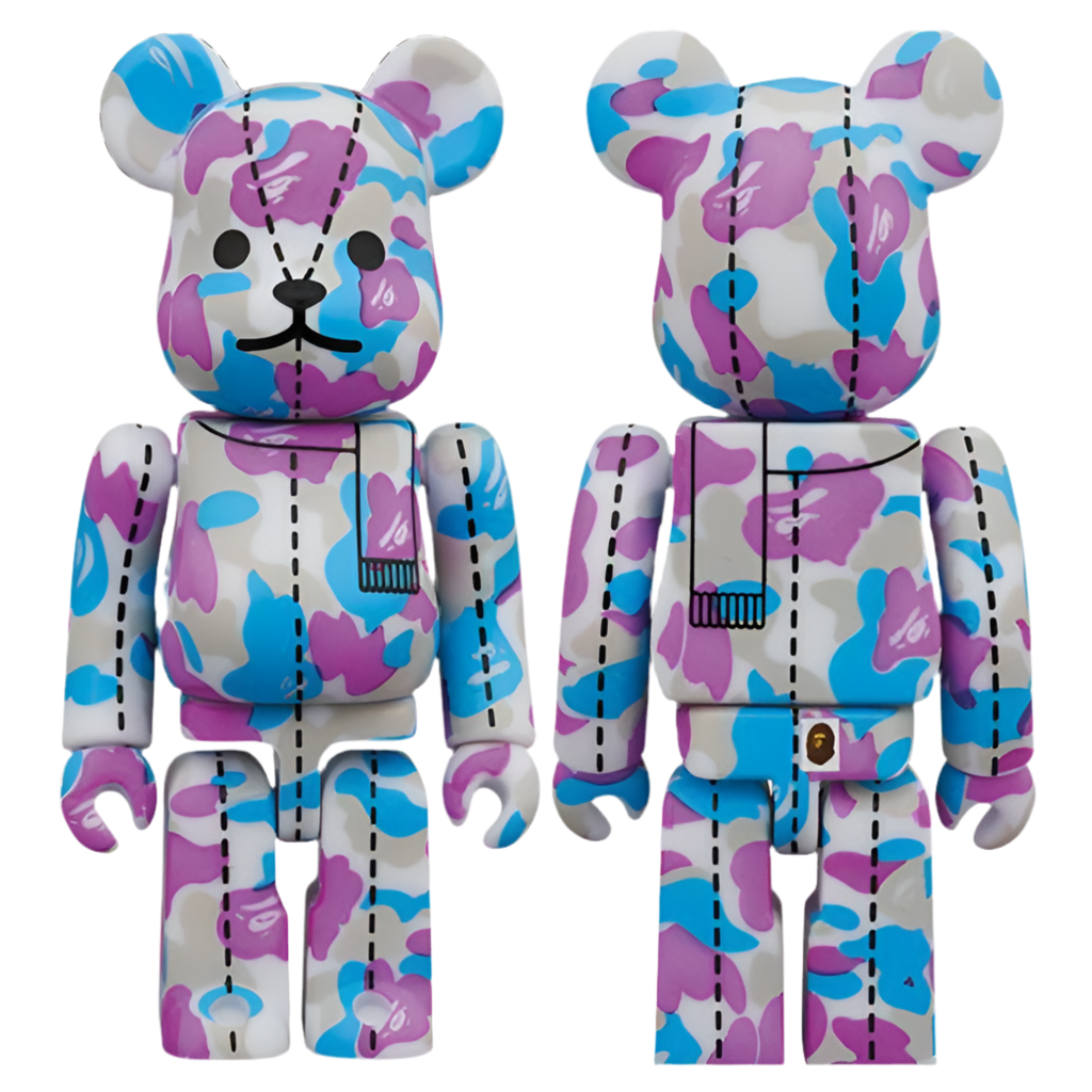 Bearbrick x BAPE A Bathing Ape 28th Anniversary 100% Camo Blue/Purple #2