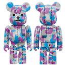 Bearbrick x BAPE A Bathing Ape 28th Anniversary 100% Camo Blue/Purple #2