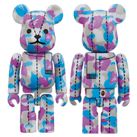 Bearbrick x BAPE A Bathing Ape 28th Anniversary 100% Camo Blue/Purple #2