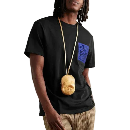 Loewe Blue Anagram on Black T-Shirt Relaxed Fit
