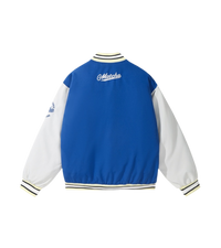 Matcha Story Baseball Jacket Blue White