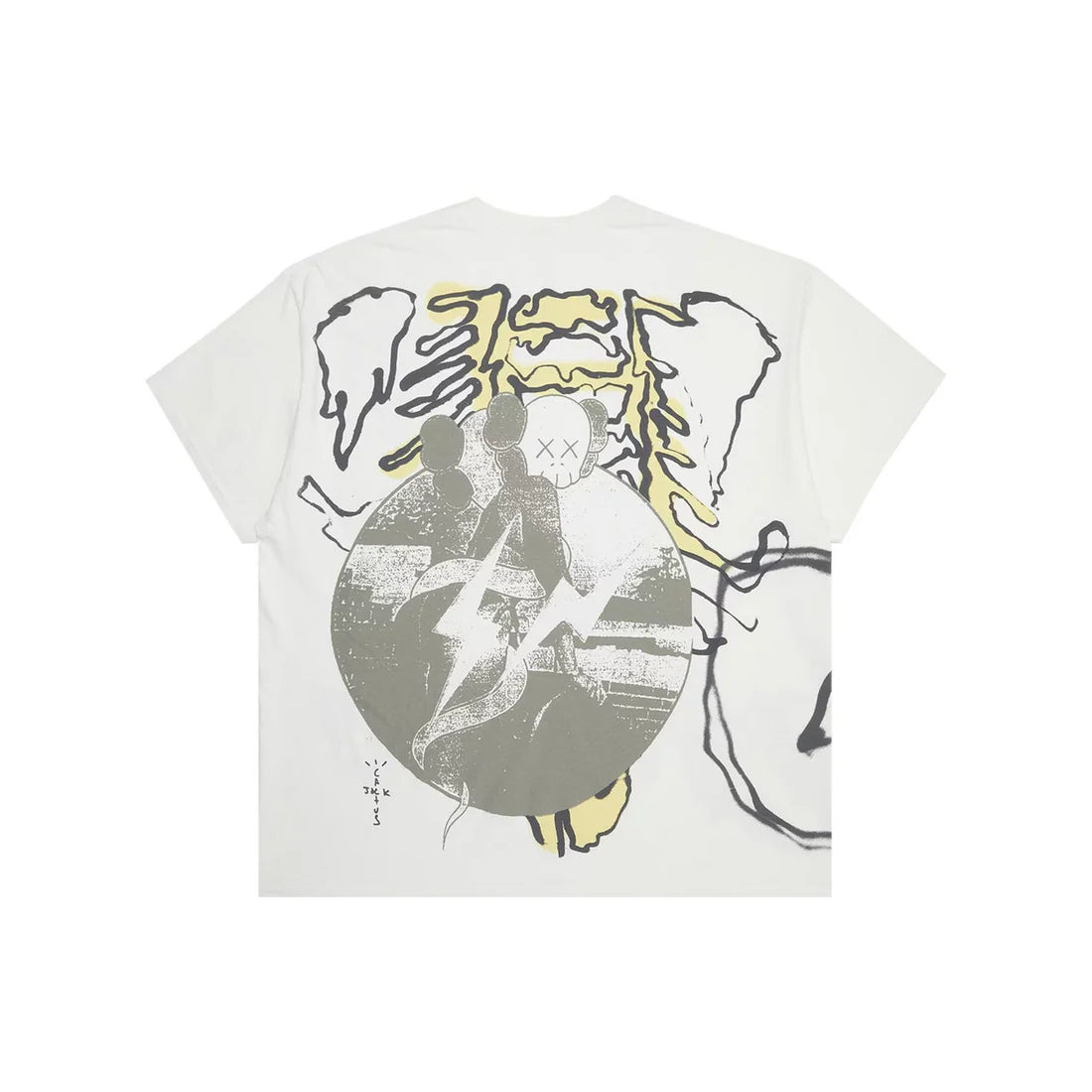Travis Scott Cactus Jack x Kaws x Fragment Tee Aged Yellow