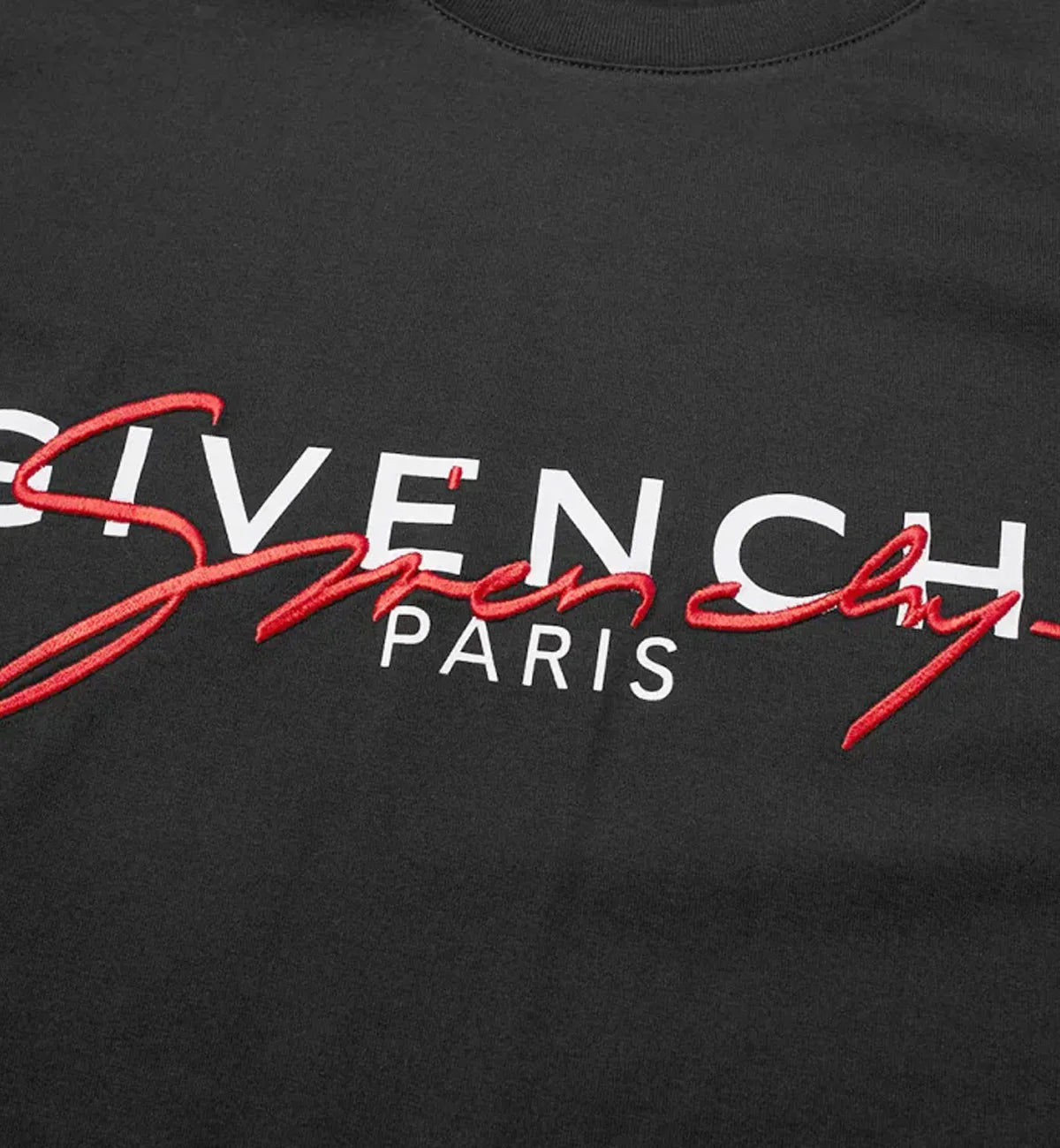 Givenchy Red Embroidery T-Shirt Black Regular Fit
