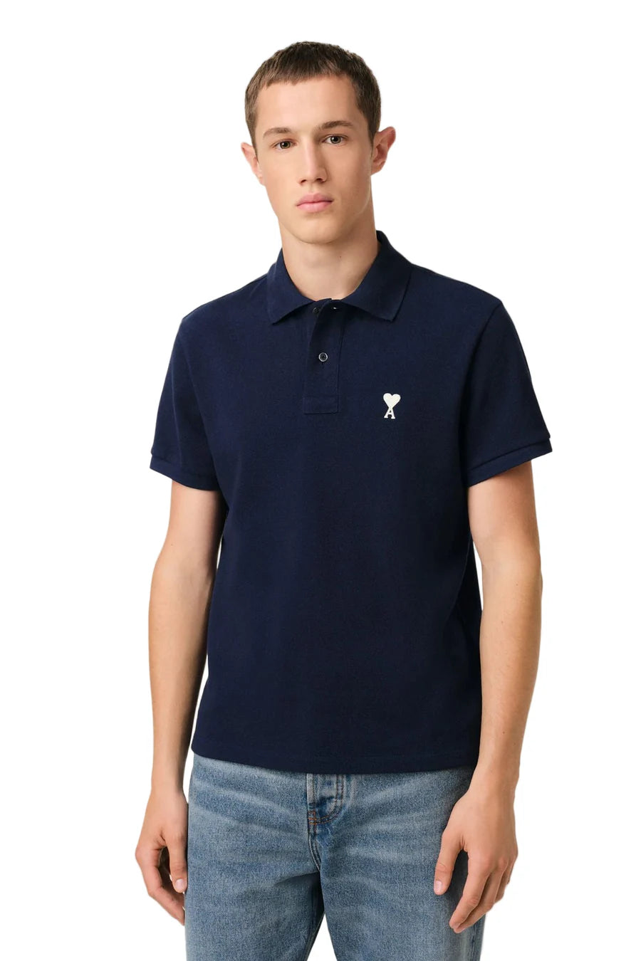 Ami Paris Classic Ami De Coeur Polo Shirt 'Night Blue'