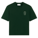 Ami Paris Cotton Boxy Fit T-Shirt with Patch Green