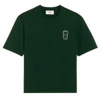 Ami Paris Cotton Boxy Fit T-Shirt with Patch Green