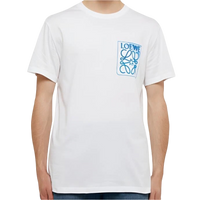 Loewe Anagram Blue Embroidered Logo on White T-Shirt