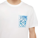 Loewe Anagram Blue Embroidered Logo on White T-Shirt