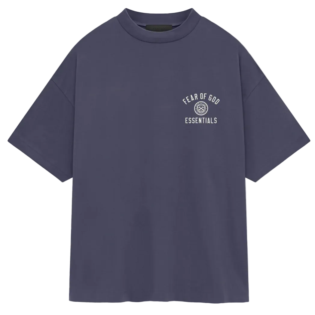 Fear of God Essentials Jersey Crewneck University Logo Tee Marine (FW24)